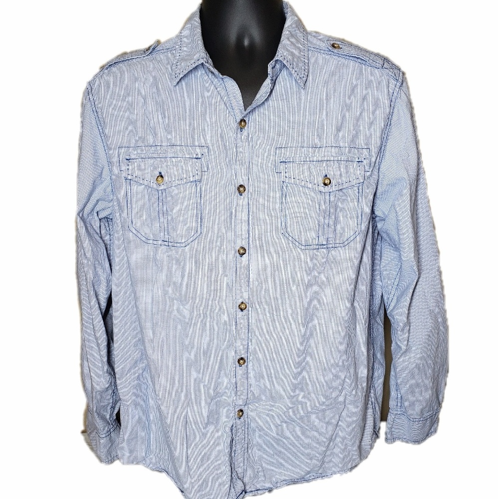 TreVero Men's Checked Button Down Size Large